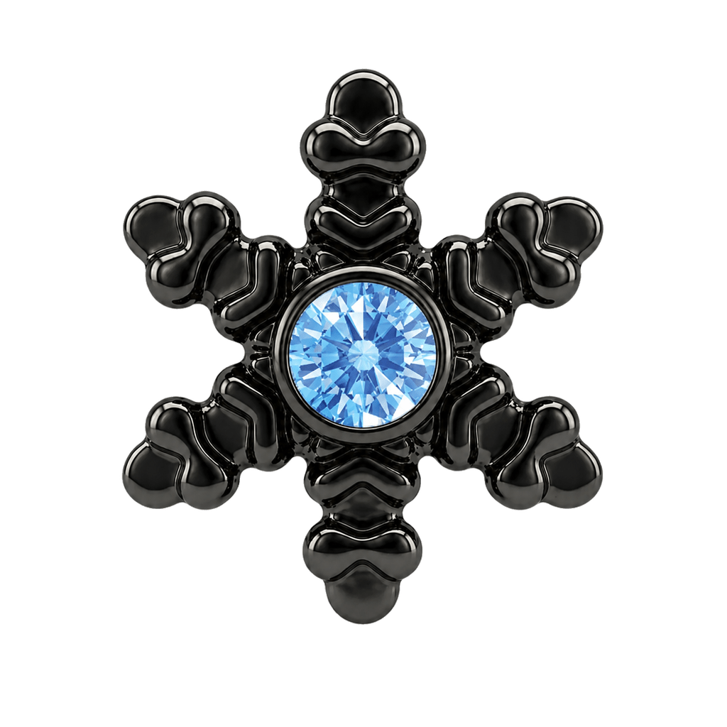 Snowflake - 14K Gold Threadless/Threaded - piercing-zone.com