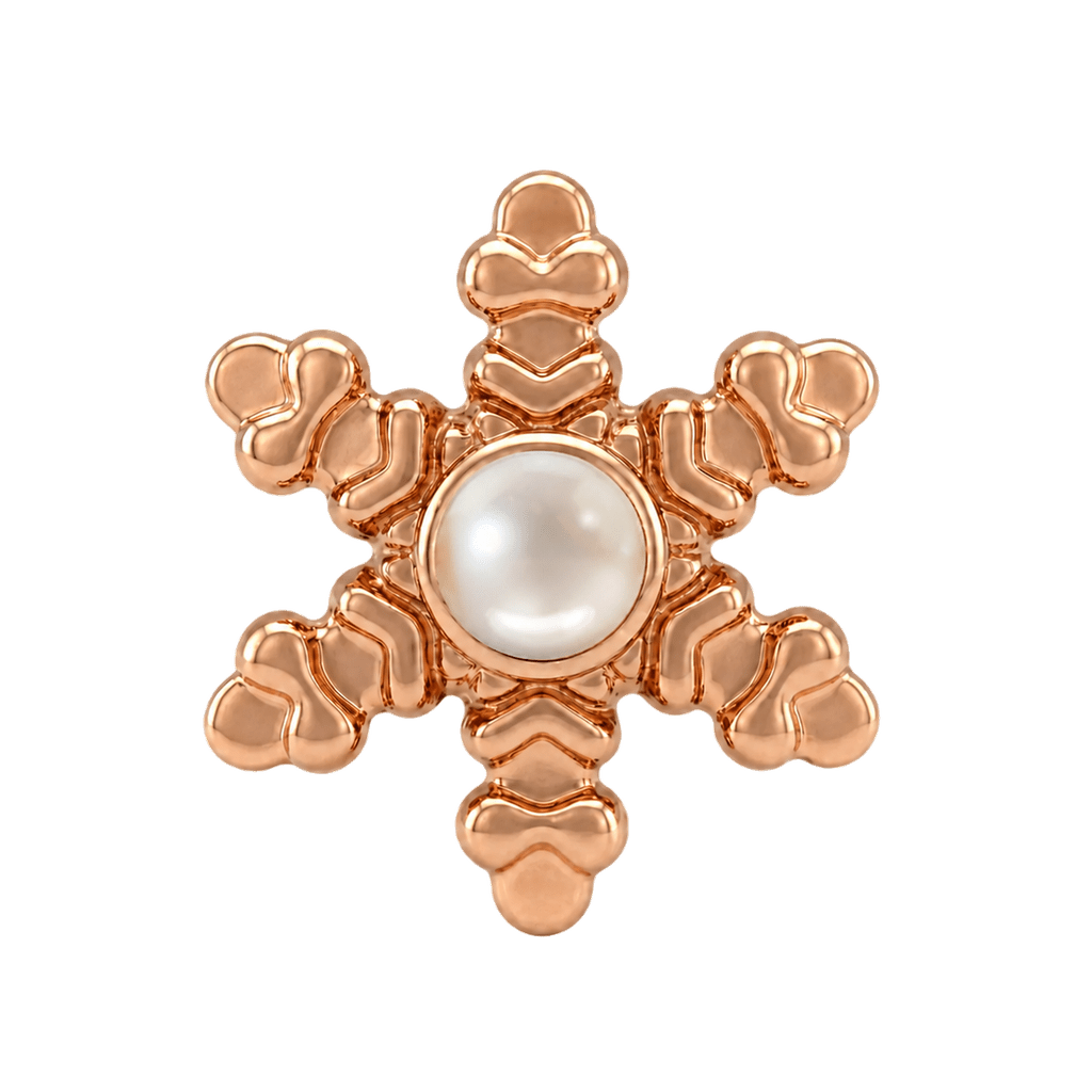 Snowflake - 14K Gold Threadless/Threaded - piercing-zone.com