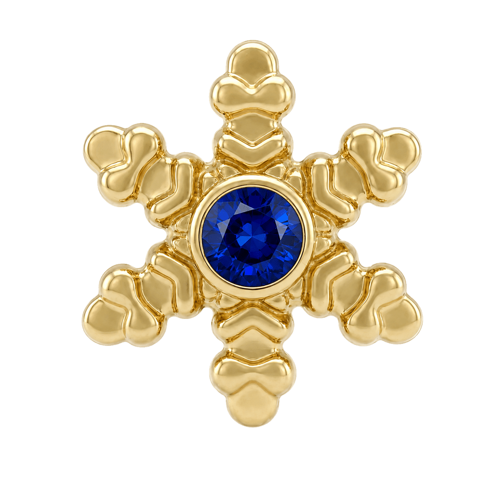 Snowflake - 14K Gold Threadless/Threaded - piercing-zone.com