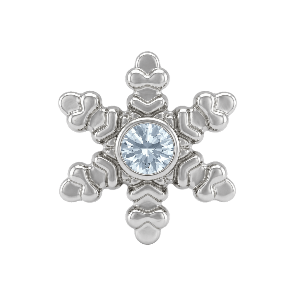 Snowflake - 14K Gold Threadless/Threaded - piercing-zone.com