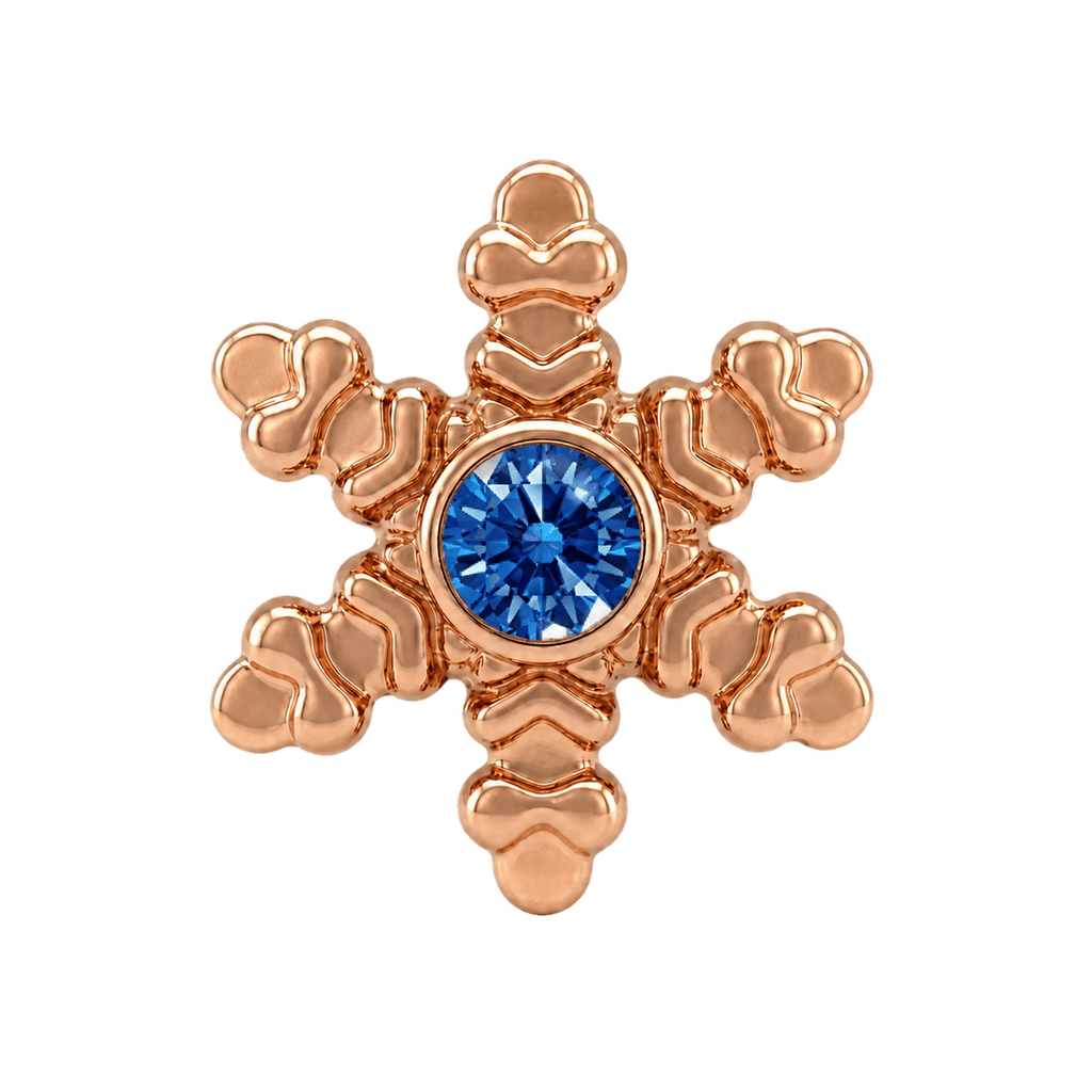 Snowflake - 14K Gold Threadless/Threaded - piercing-zone.com