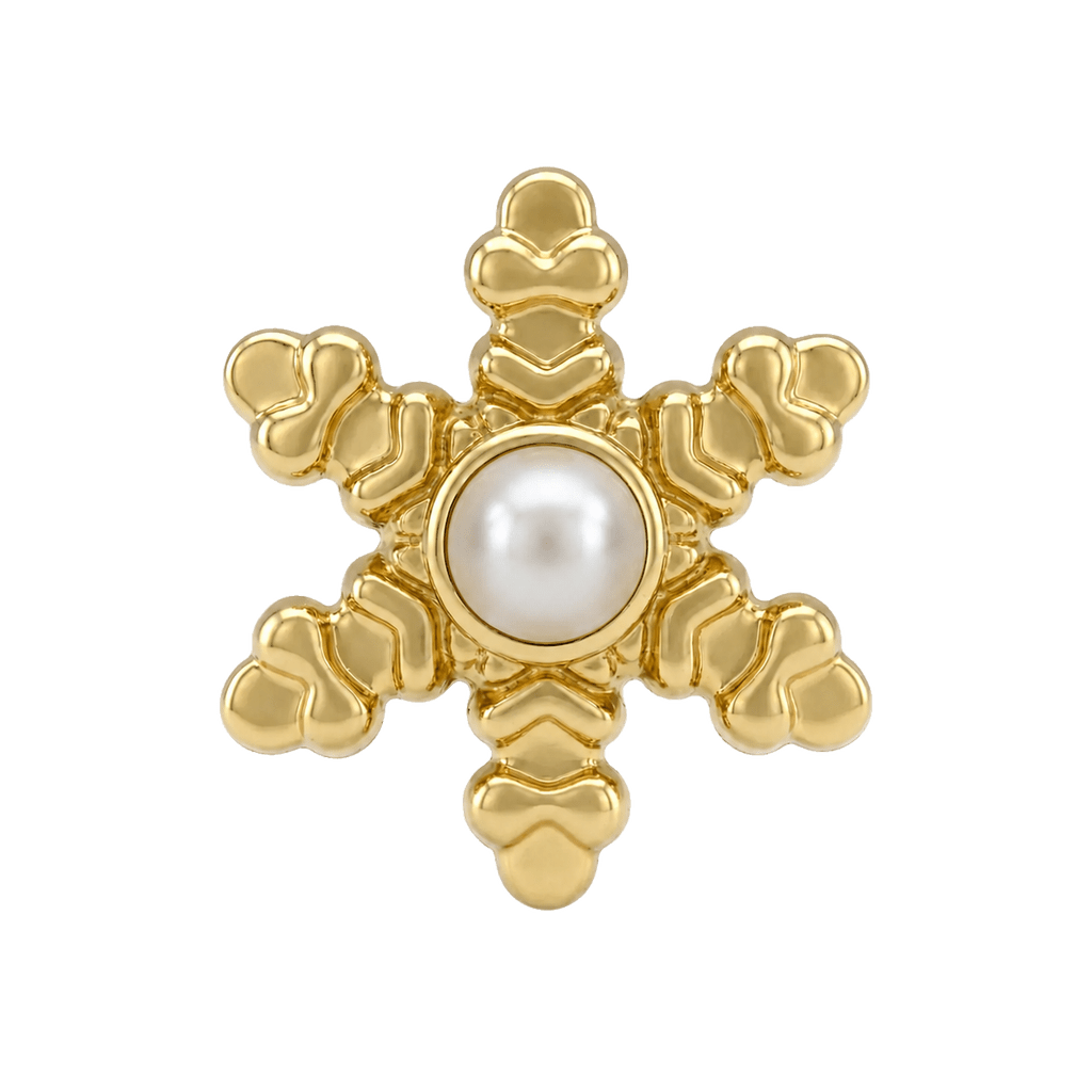 Snowflake - 14K Gold Threadless/Threaded - piercing-zone.com