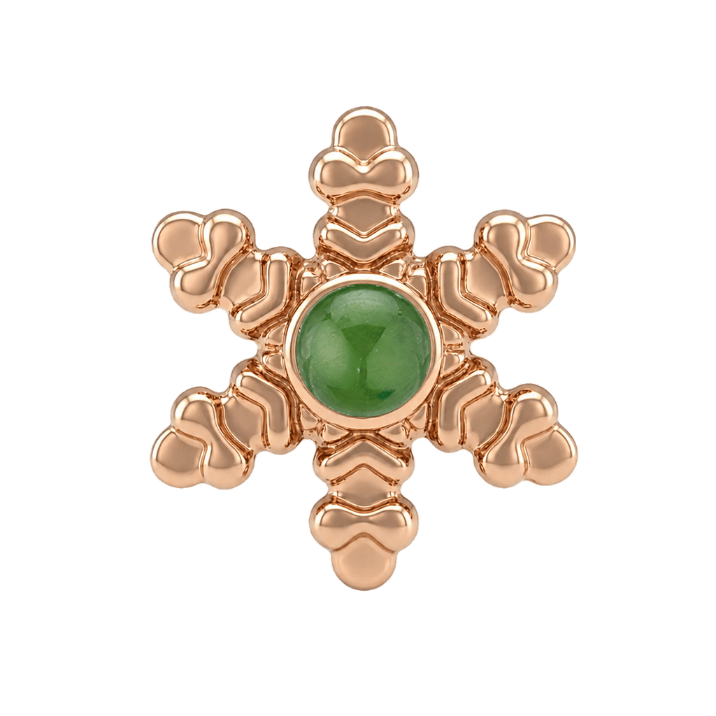 Snowflake - 14K Gold Threadless/Threaded - piercing-zone.com