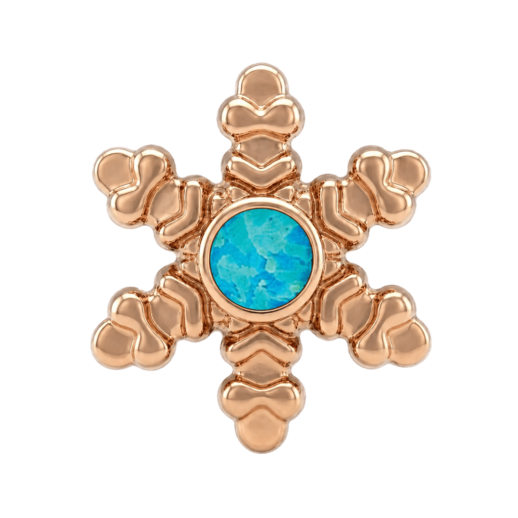 Snowflake - 14K Gold Threadless/Threaded - piercing-zone.com