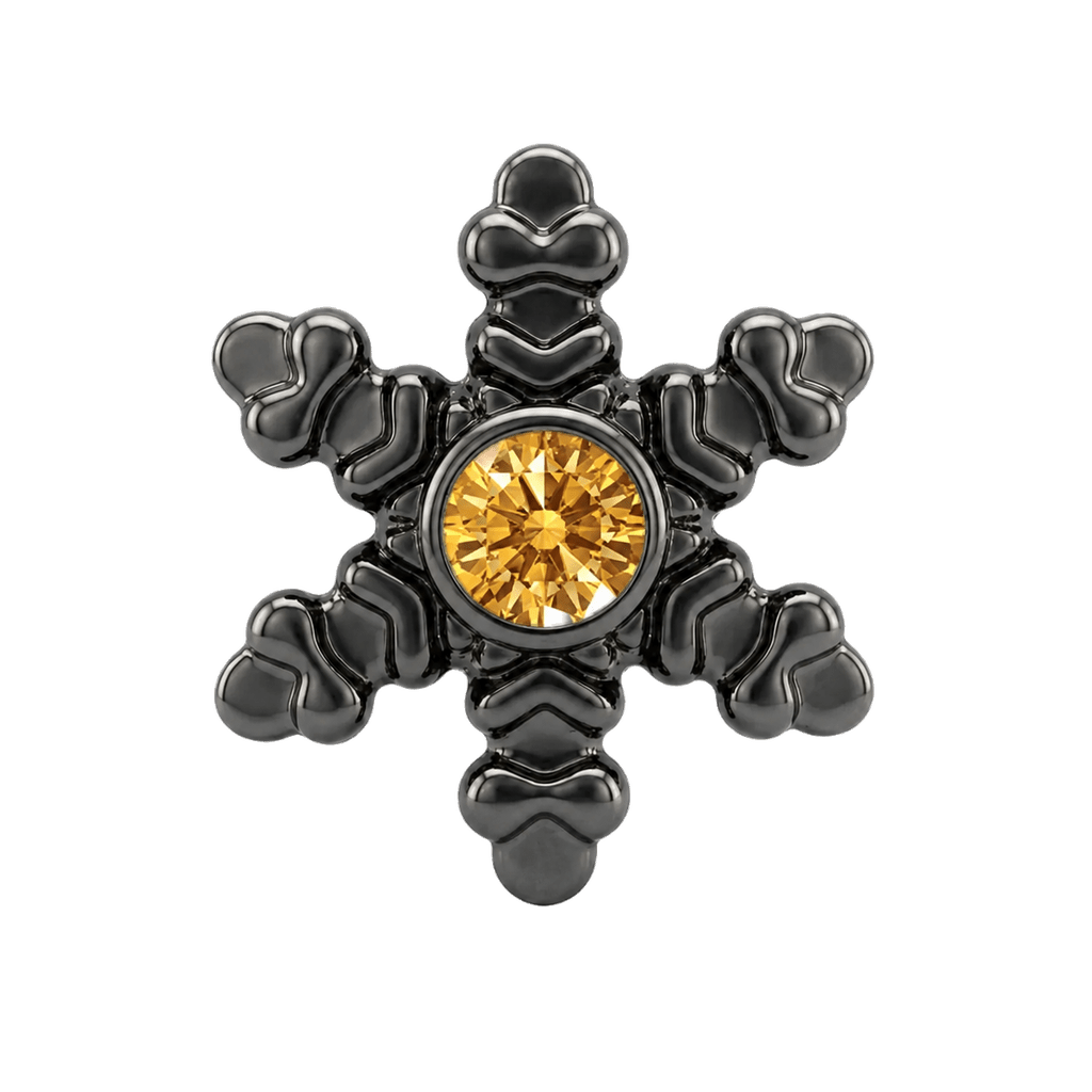 Snowflake - 14K Gold Threadless/Threaded - piercing-zone.com