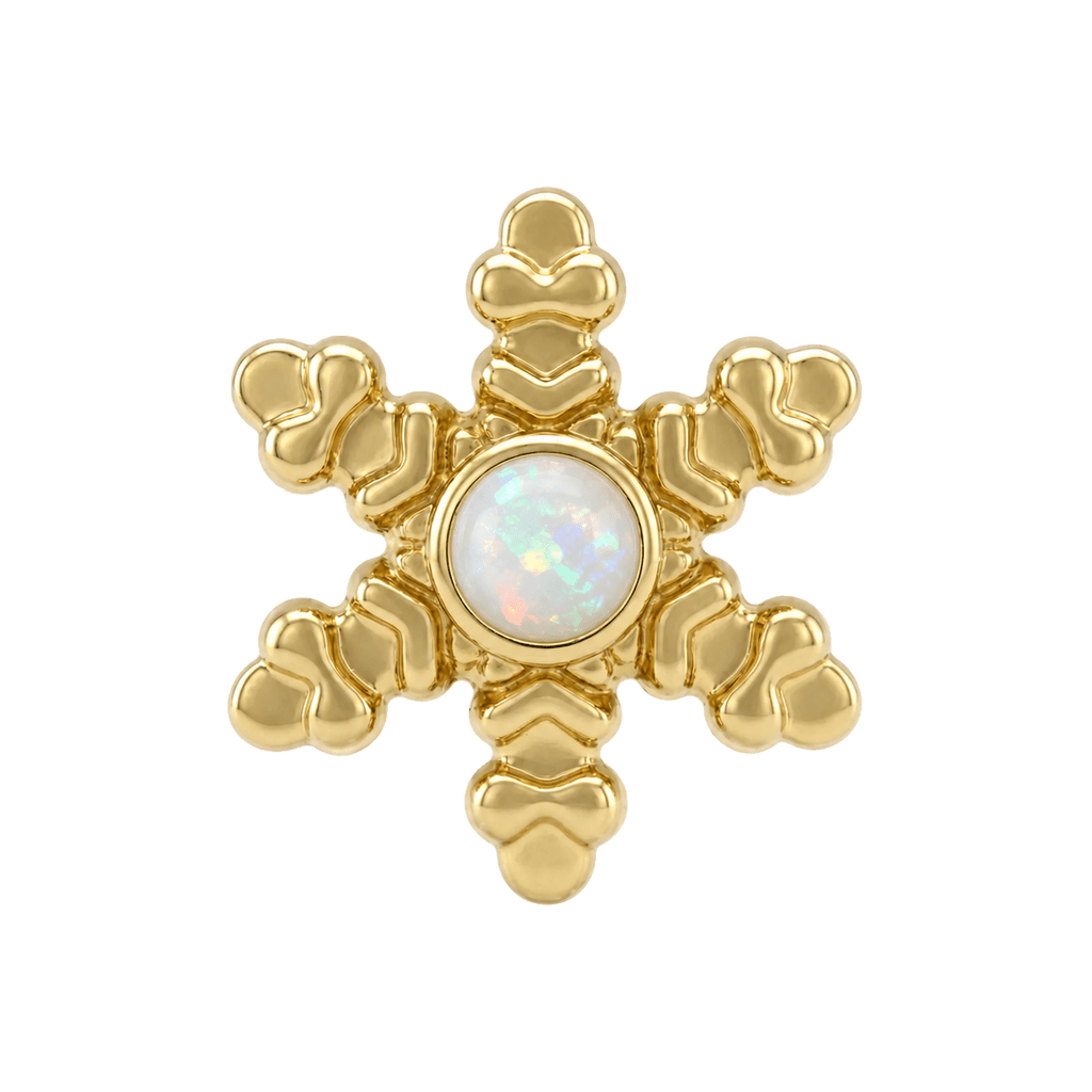 Snowflake - 14K Gold Threadless/Threaded - piercing-zone.com