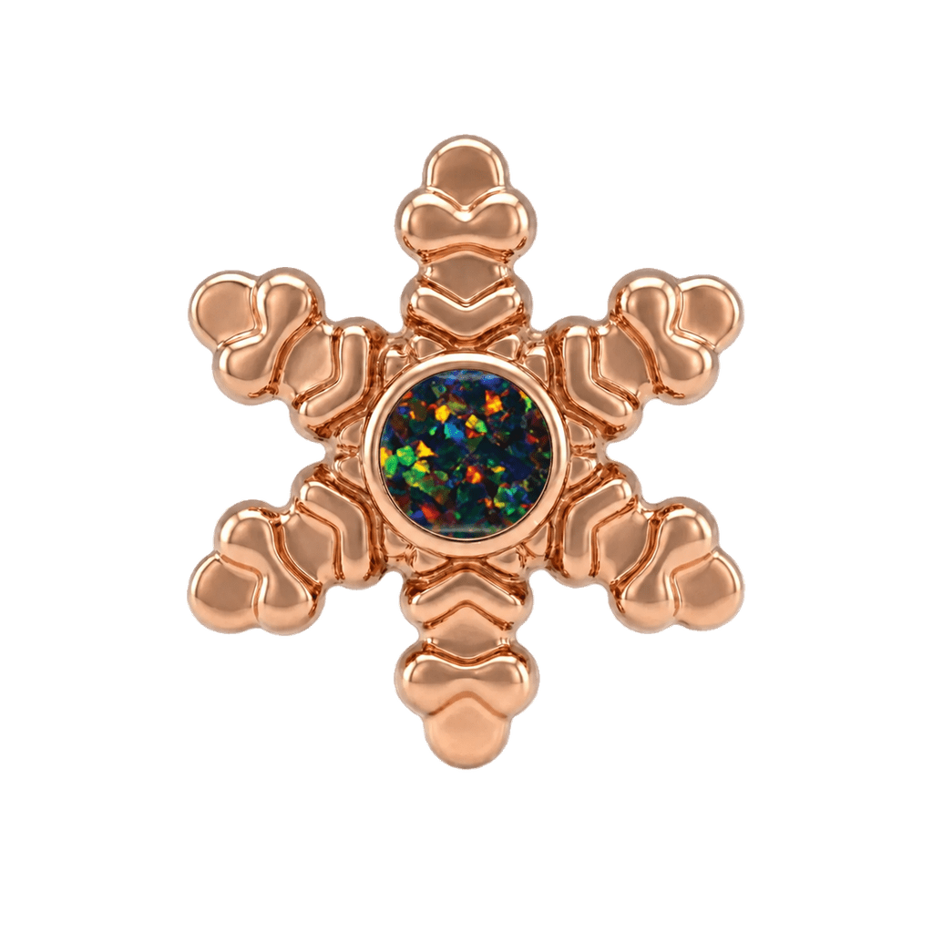 Snowflake - 14K Gold Threadless/Threaded - piercing-zone.com