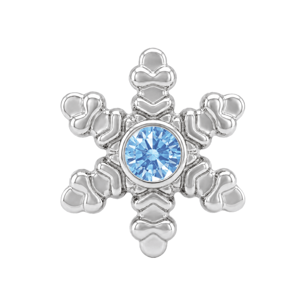 Snowflake - 14K Gold Threadless/Threaded - piercing-zone.com