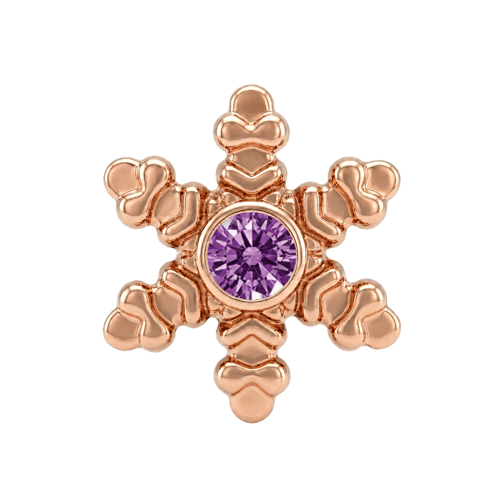 Snowflake - 14K Gold Threadless/Threaded - piercing-zone.com