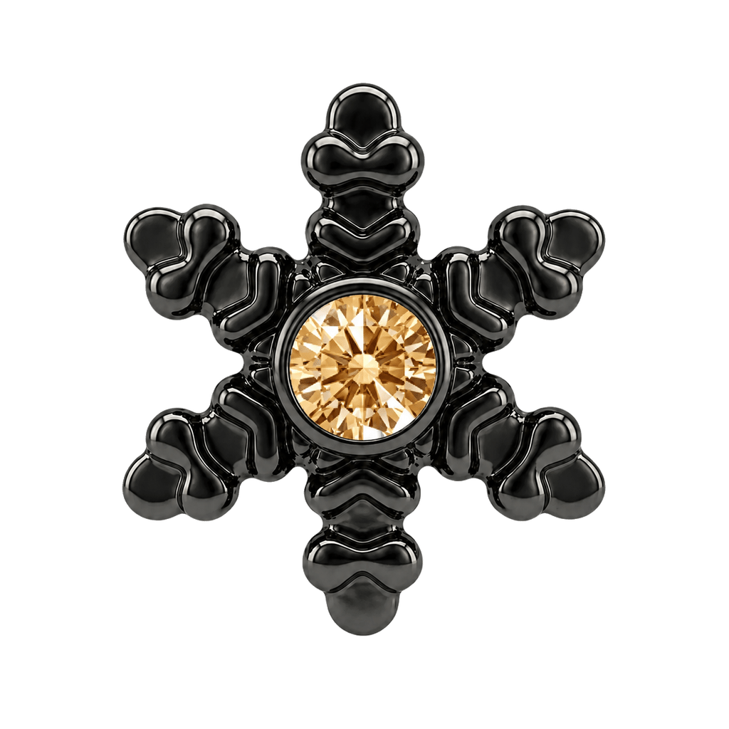 Snowflake - 14K Gold Threadless/Threaded - piercing-zone.com