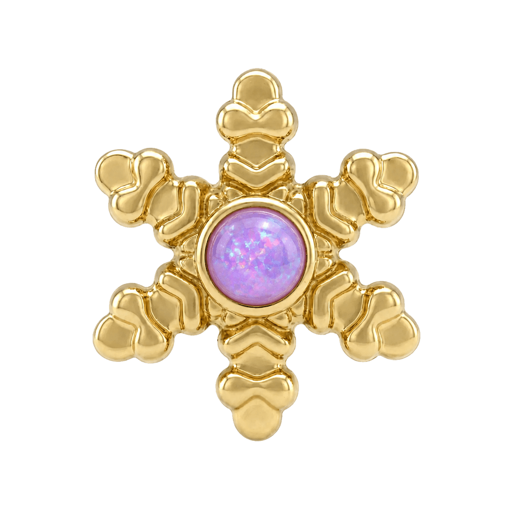Snowflake - 14K Gold Threadless/Threaded - piercing-zone.com