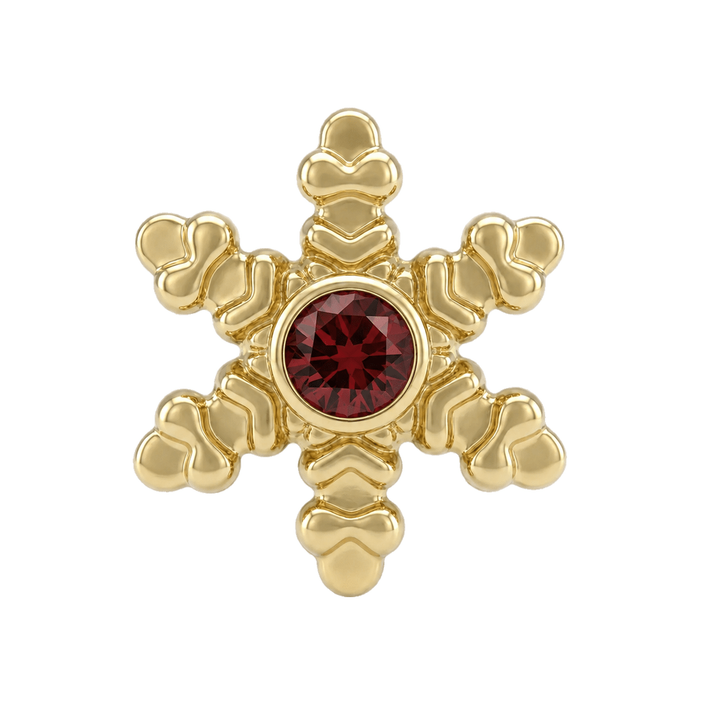 Snowflake - 14K Gold Threadless/Threaded - piercing-zone.com