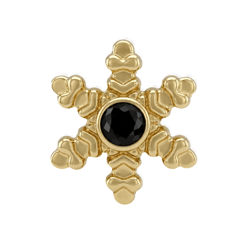 Snowflake - 14K Gold Threadless/Threaded - piercing-zone.com