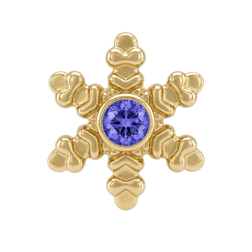 Snowflake - 14K Gold Threadless/Threaded - piercing-zone.com
