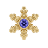 Snowflake - 14K Gold Threadless/Threaded - piercing-zone.com