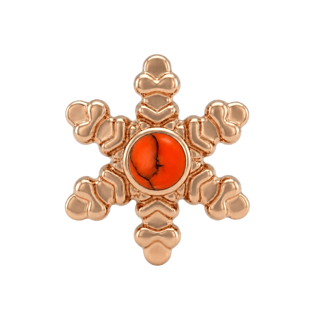 Snowflake - 14K Gold Threadless/Threaded - piercing-zone.com