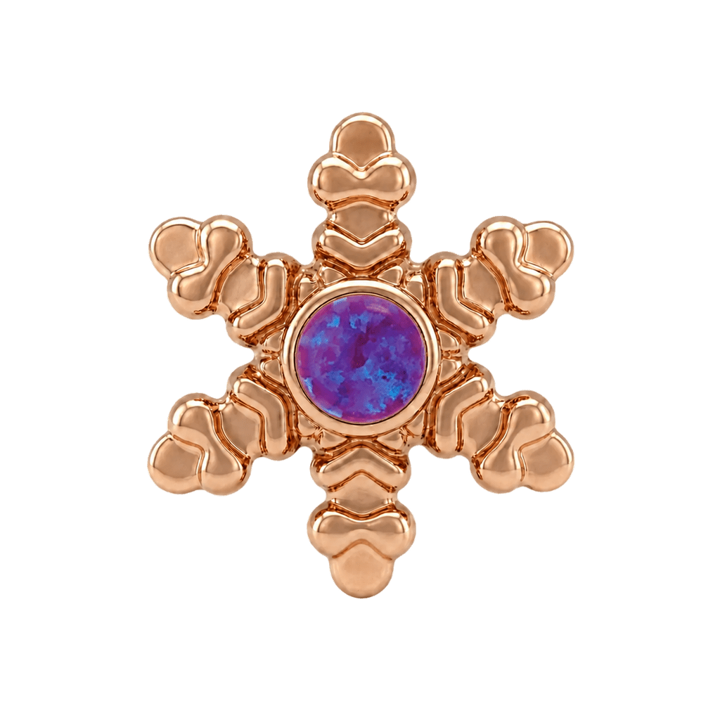 Snowflake - 14K Gold Threadless/Threaded - piercing-zone.com