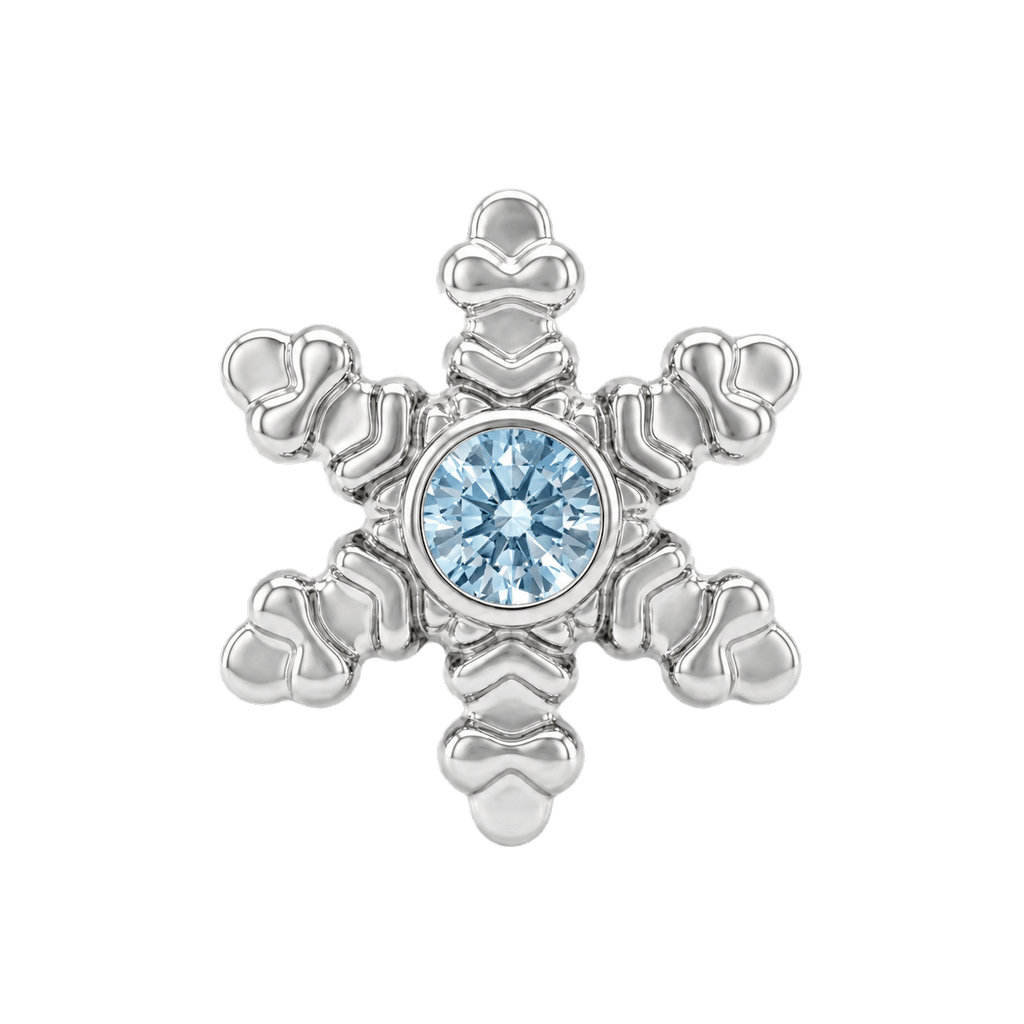 Snowflake - 14K Gold Threadless/Threaded - piercing-zone.com