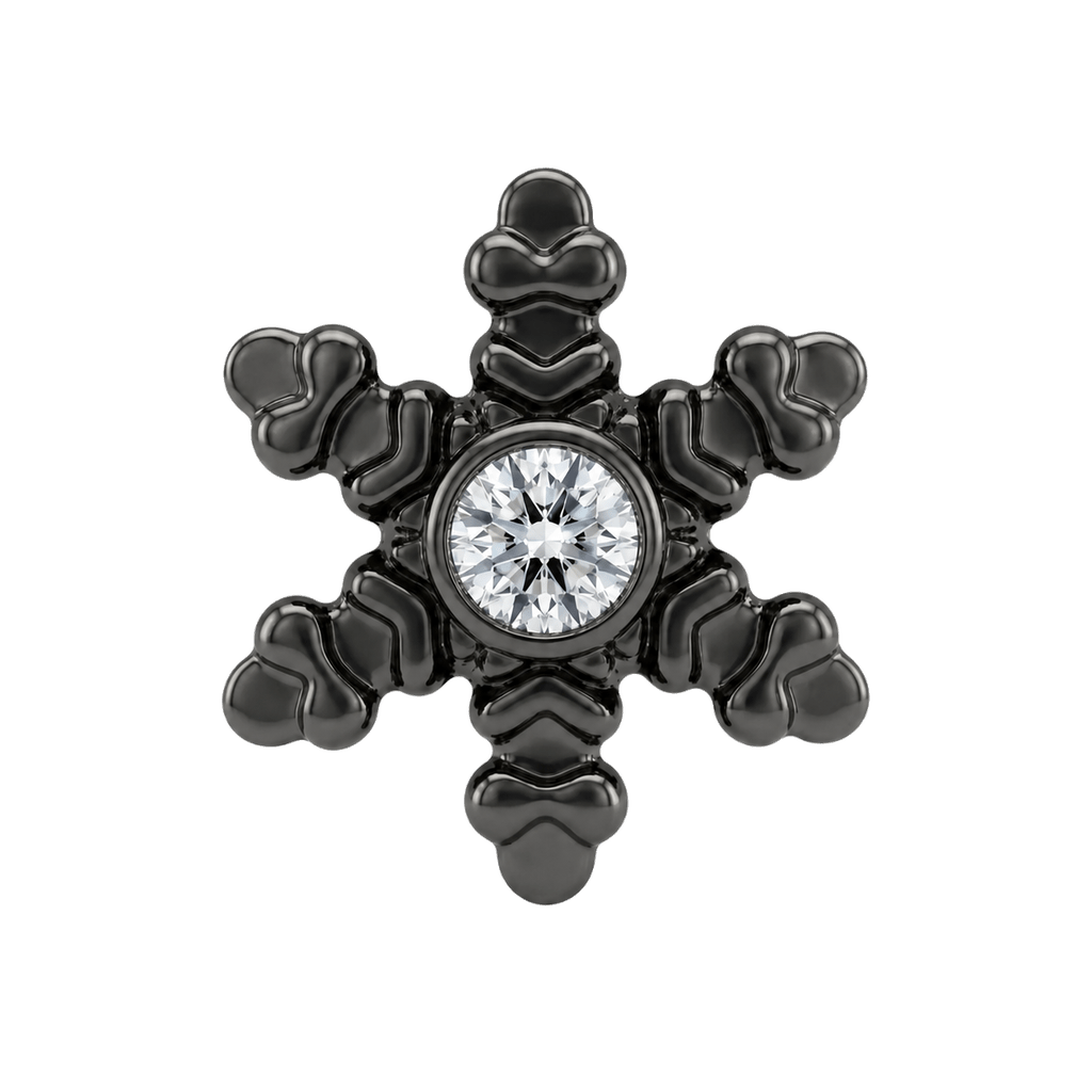 Snowflake - 14K Gold Threadless/Threaded - piercing-zone.com