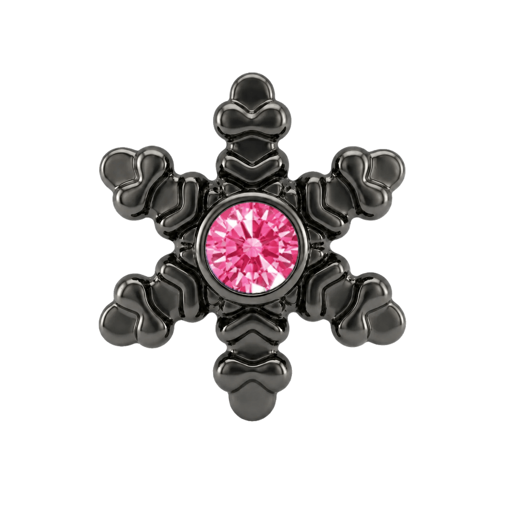 Snowflake - 14K Gold Threadless/Threaded - piercing-zone.com