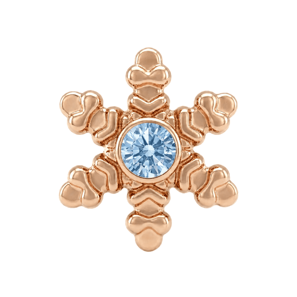 Snowflake - 14K Gold Threadless/Threaded - piercing-zone.com