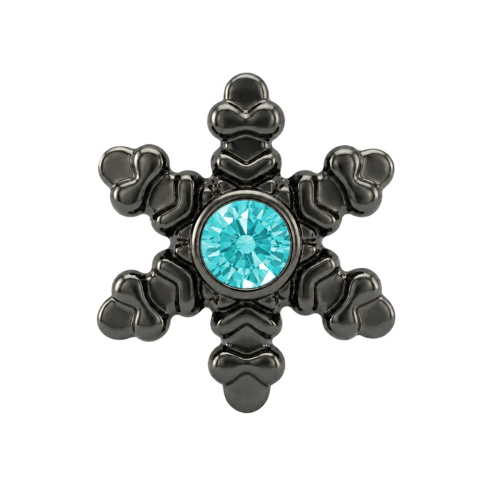 Snowflake - 14K Gold Threadless/Threaded - piercing-zone.com