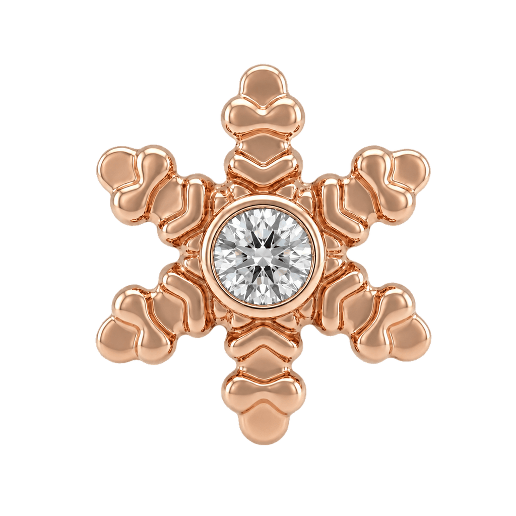 Snowflake - 14K Gold Threadless/Threaded - piercing-zone.com