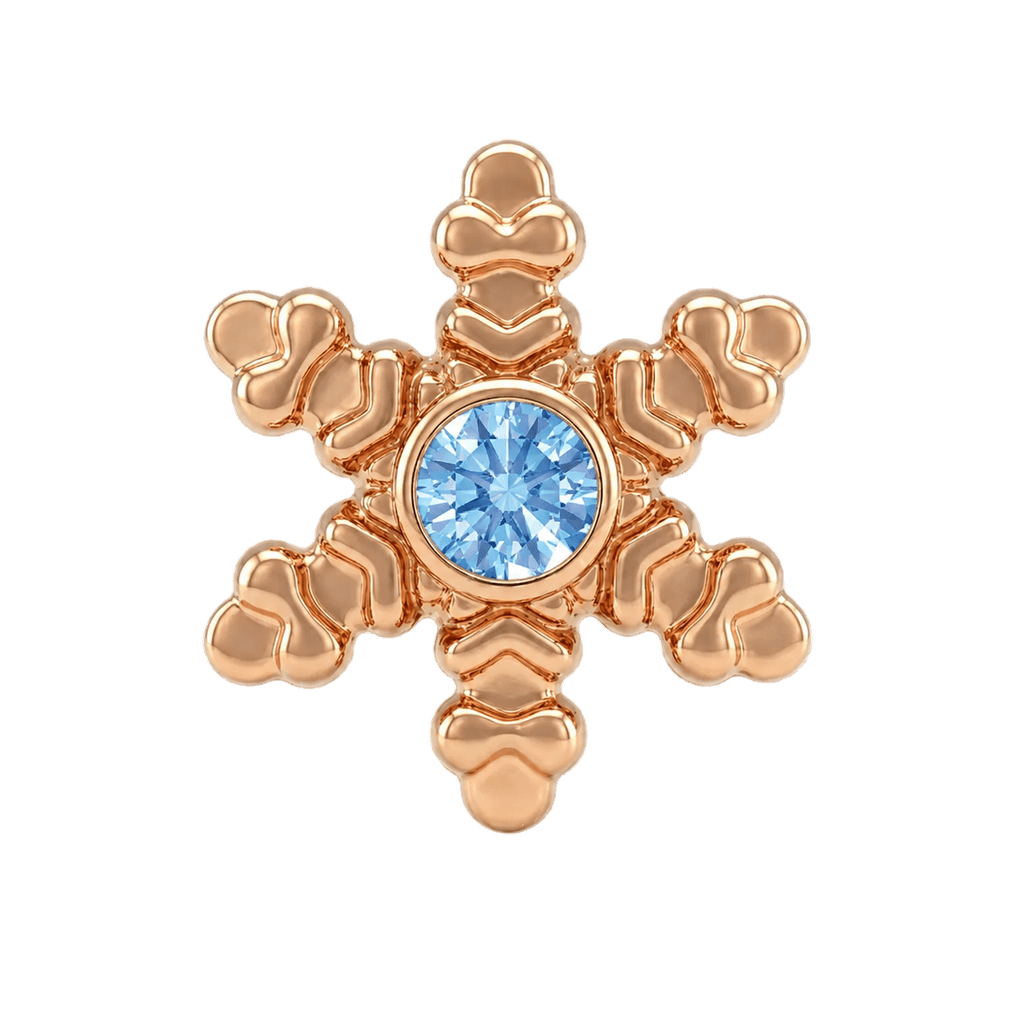 Snowflake - 14K Gold Threadless/Threaded - piercing-zone.com
