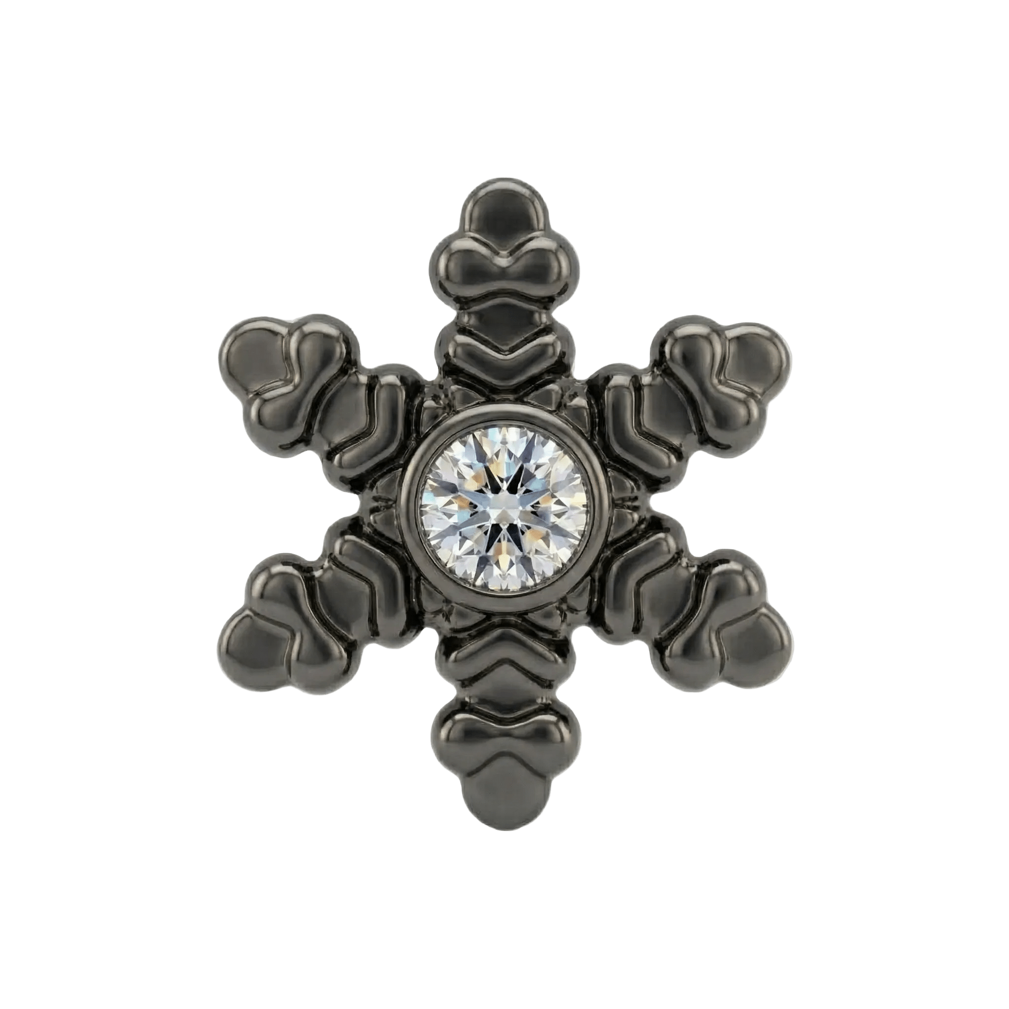 Snowflake - 14K Gold Threadless/Threaded - piercing - zone.com