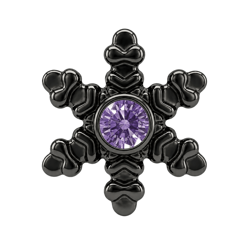 Snowflake - 14K Gold Threadless/Threaded - piercing-zone.com