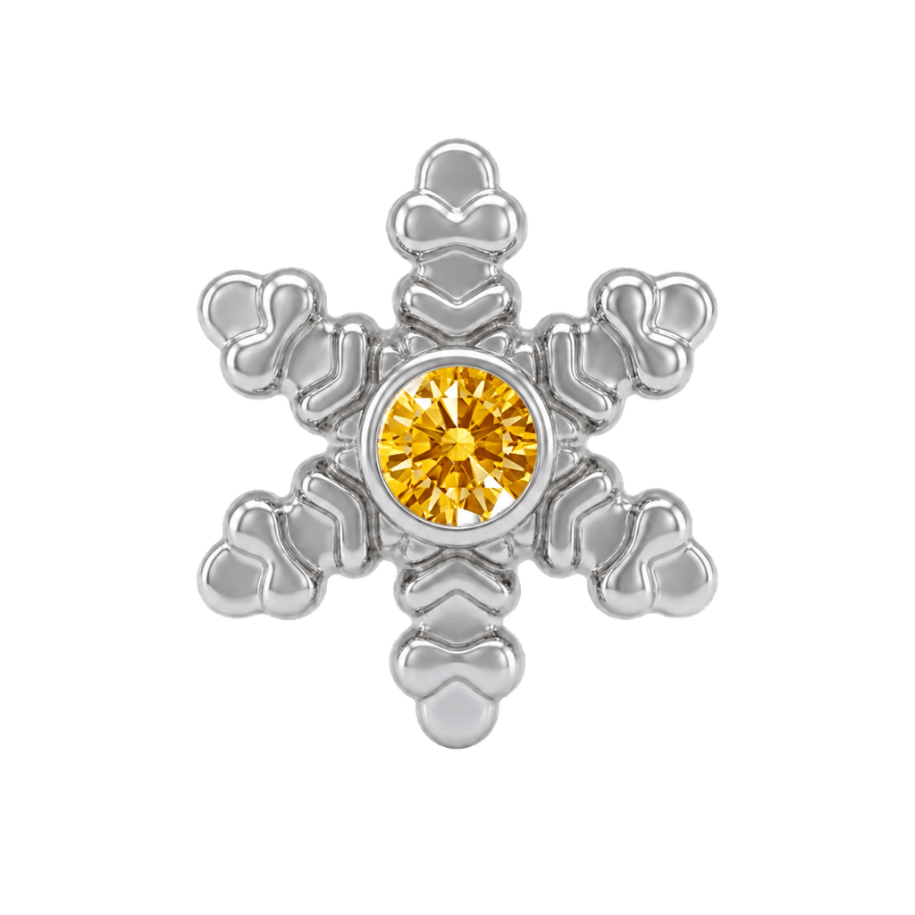 Snowflake - 14K Gold Threadless/Threaded - piercing-zone.com