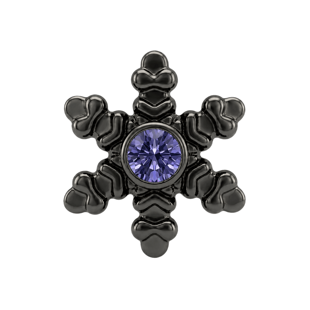 Snowflake - 14K Gold Threadless/Threaded - piercing-zone.com