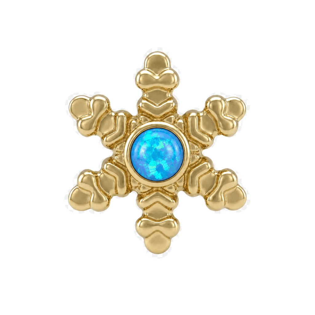 Snowflake - 14K Gold Threadless/Threaded - piercing-zone.com