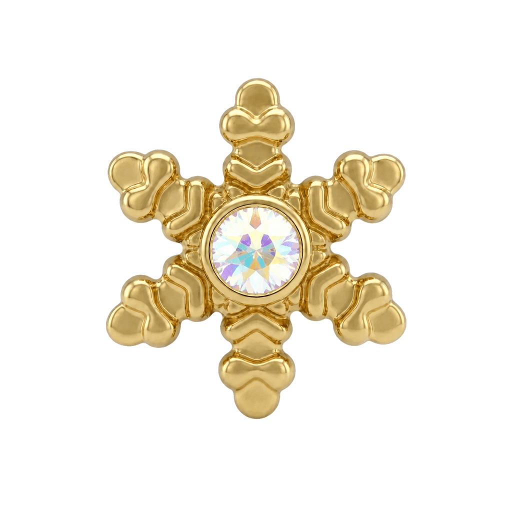 Snowflake - 14K Gold Threadless/Threaded - piercing-zone.com