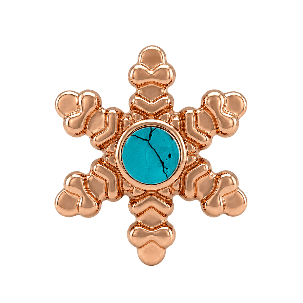 Snowflake - 14K Gold Threadless/Threaded - piercing-zone.com
