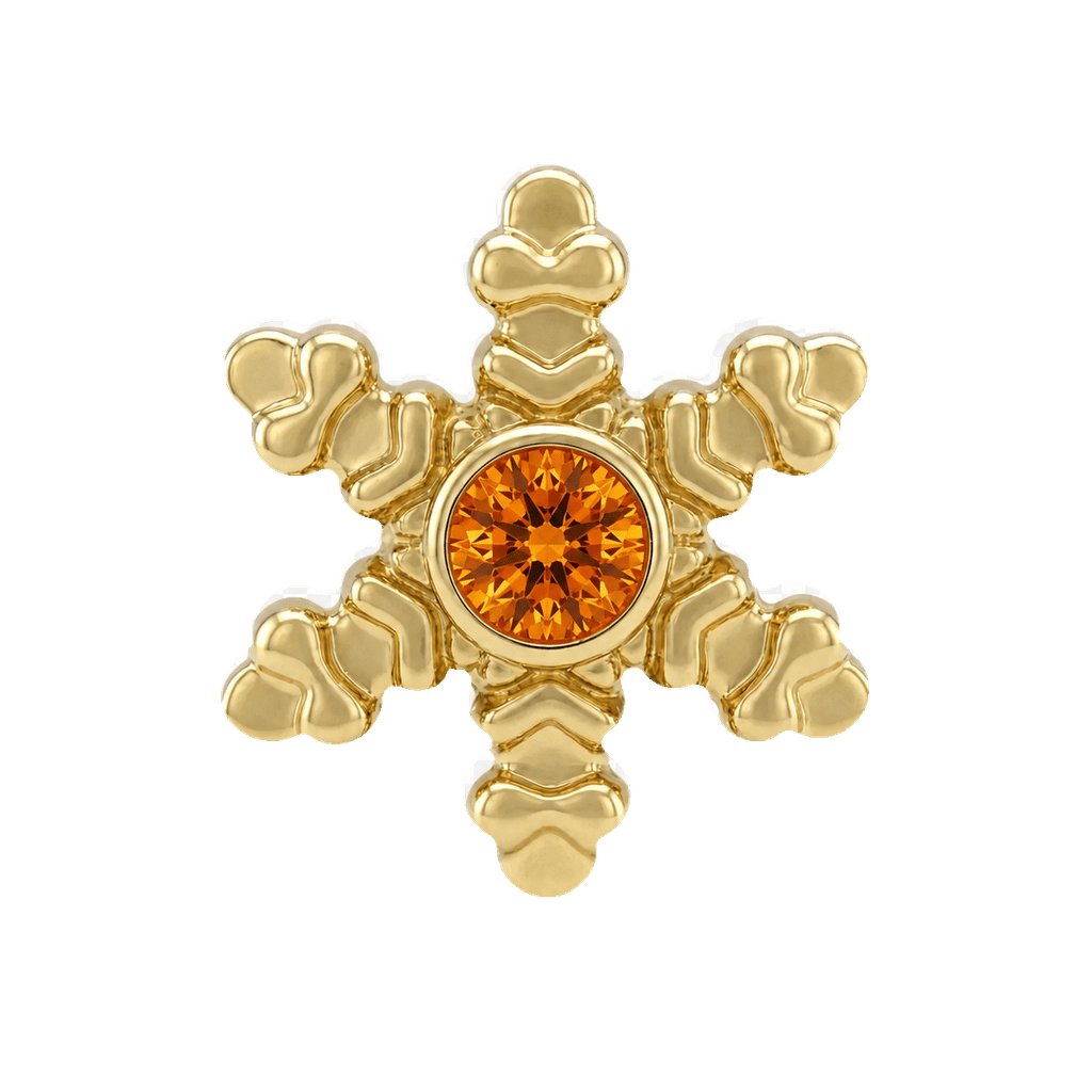 Snowflake - 14K Gold Threadless/Threaded - piercing-zone.com