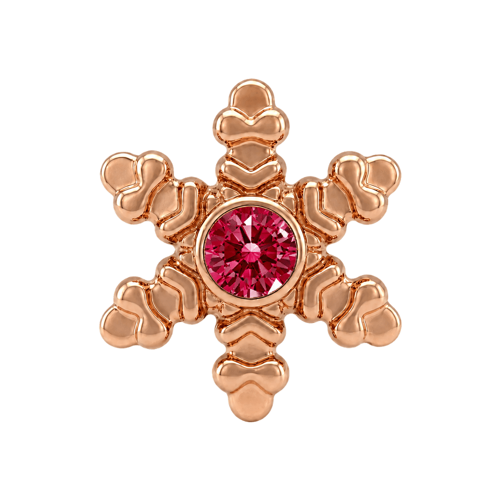 Snowflake - 14K Gold Threadless/Threaded - piercing-zone.com