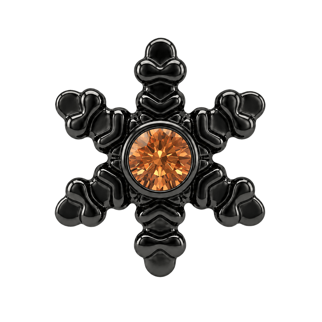 Snowflake - 14K Gold Threadless/Threaded - piercing-zone.com