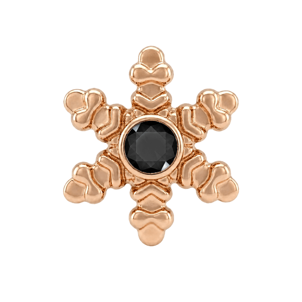 Snowflake - 14K Gold Threadless/Threaded - piercing-zone.com
