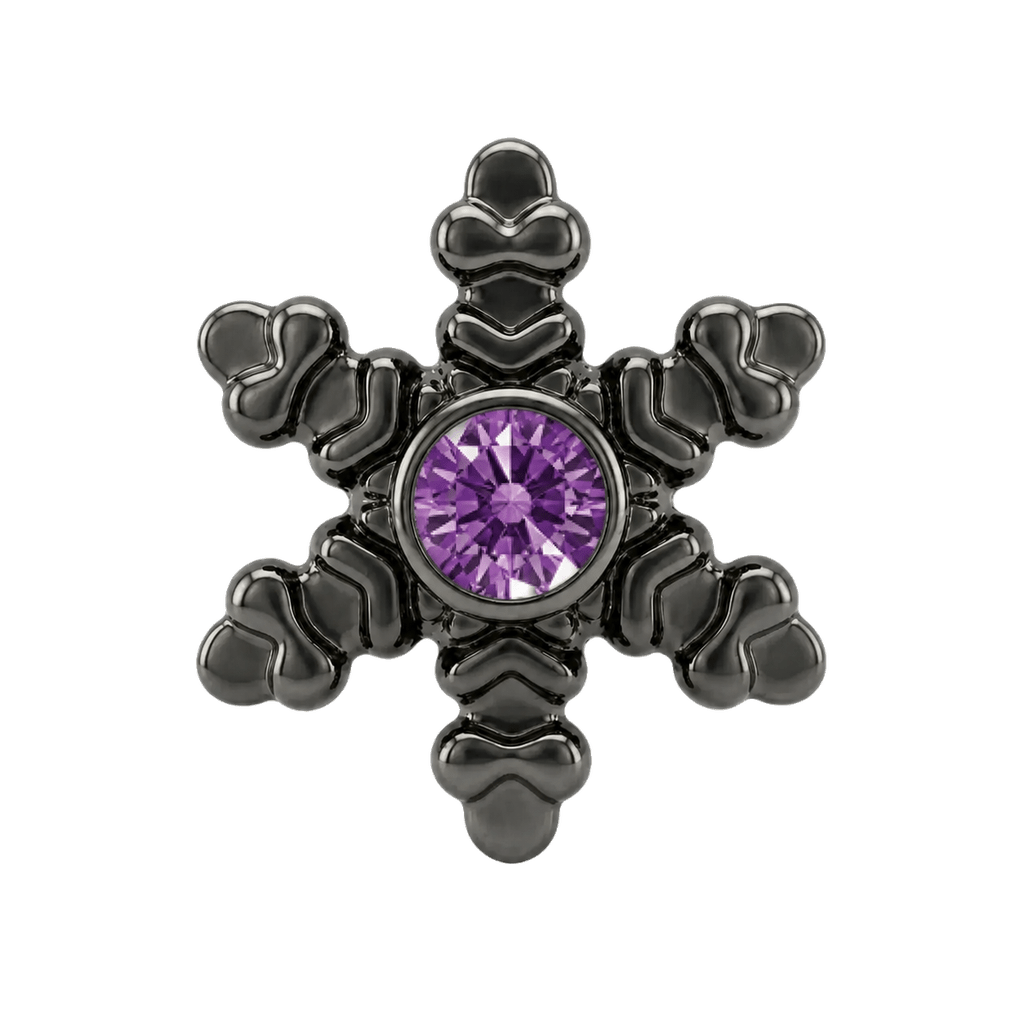 Snowflake - 14K Gold Threadless/Threaded - piercing-zone.com