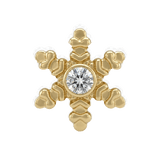 Snowflake - 14K Gold Threadless/Threaded - piercing-zone.com
