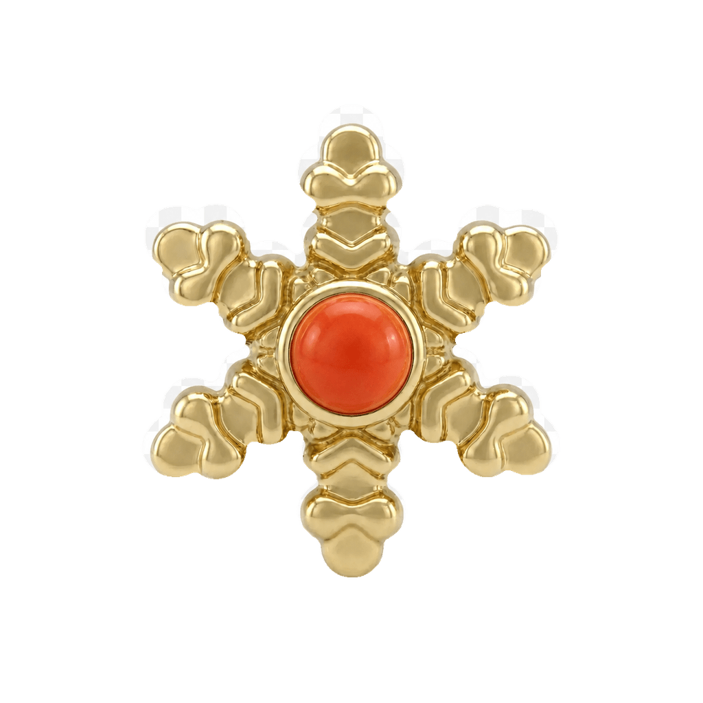 Snowflake - 14K Gold Threadless/Threaded - piercing-zone.com