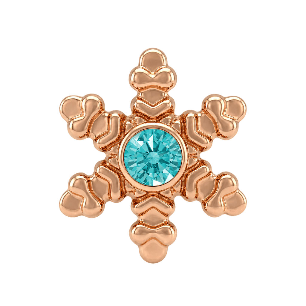 Snowflake - 14K Gold Threadless/Threaded - piercing-zone.com