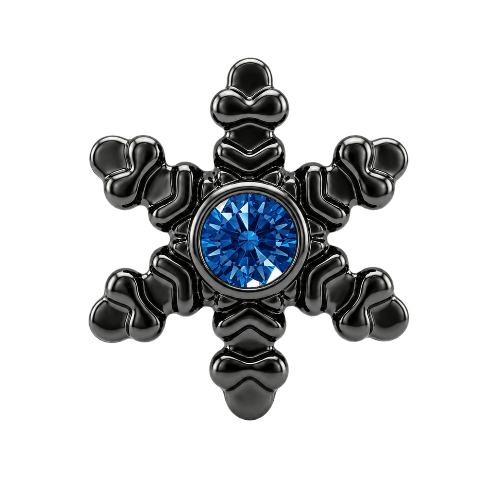 Snowflake - 14K Gold Threadless/Threaded - piercing-zone.com