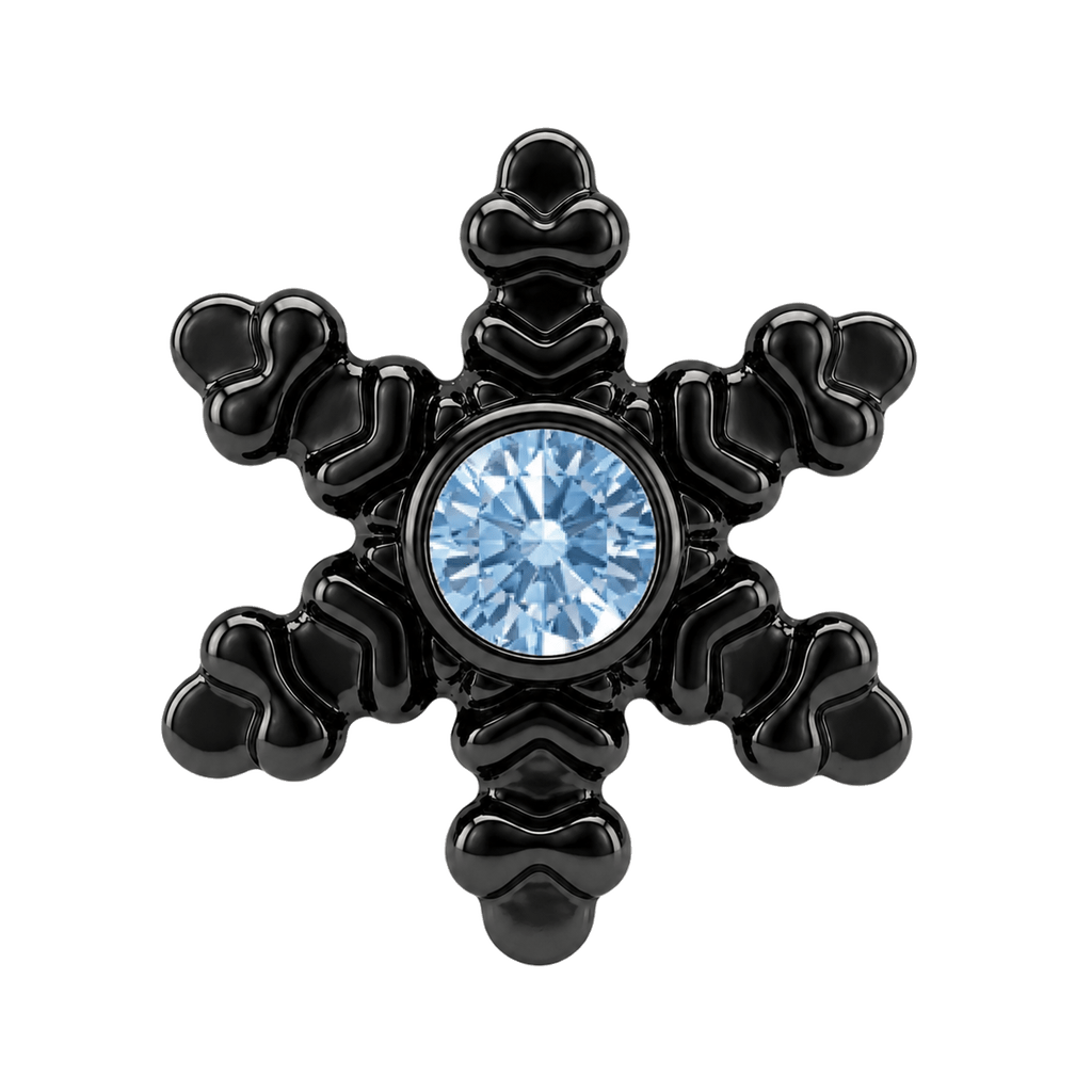 Snowflake - 14K Gold Threadless/Threaded - piercing-zone.com