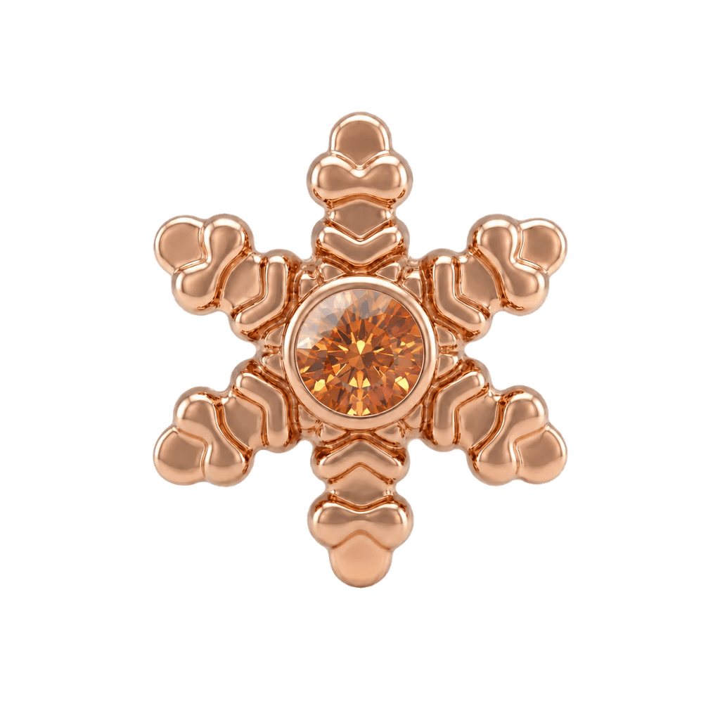 Snowflake - 14K Gold Threadless/Threaded - piercing-zone.com
