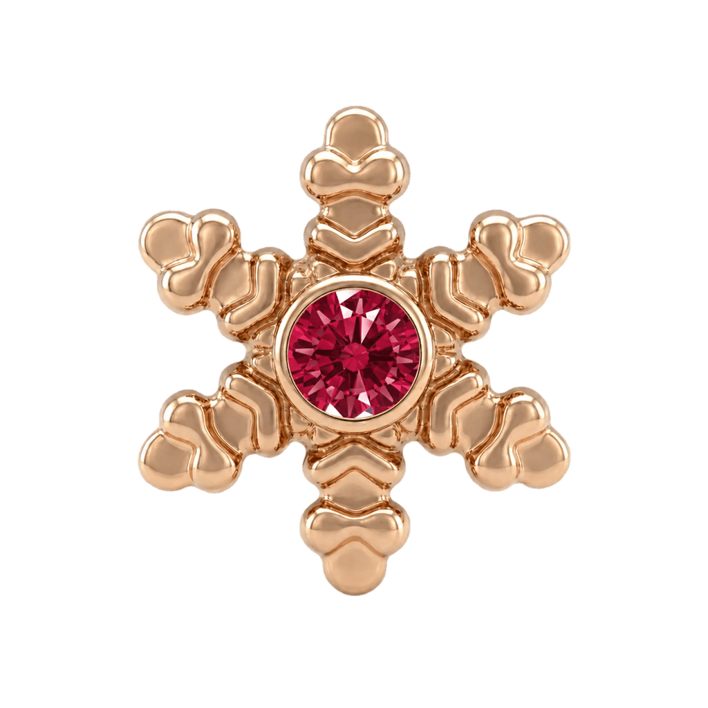 Snowflake - 14K Gold Threadless/Threaded - piercing-zone.com