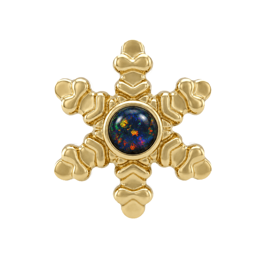 Snowflake - 14K Gold Threadless/Threaded - piercing-zone.com