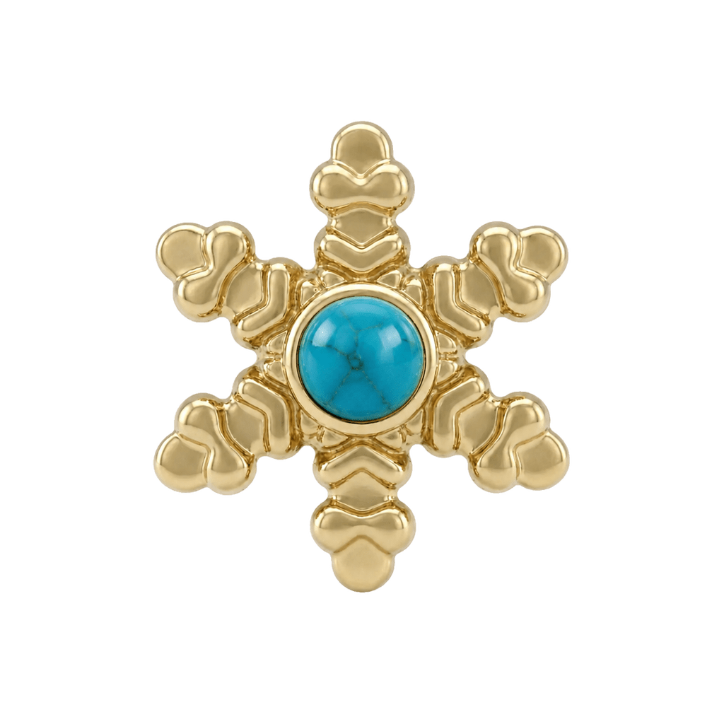 Snowflake - 14K Gold Threadless/Threaded - piercing-zone.com