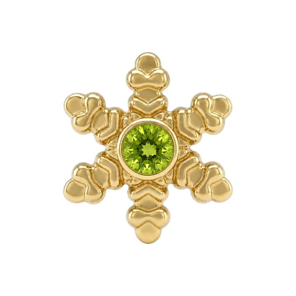 Snowflake - 14K Gold Threadless/Threaded - piercing-zone.com